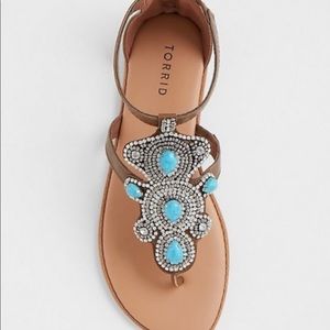 Torrid sandals with teal stones
